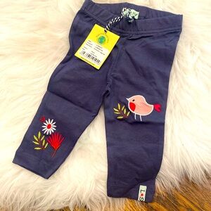 Organic 3-6m navy Bird Leggings NWT!